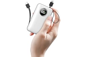 LOVELEDI Power Bank, Portable Charger, 15000mAh PD 30W Fast Charging, Built in Type-C and iOS Output Cables Equipped with LED Display for iPhone Series and Android Phones and Most Electronic Devices