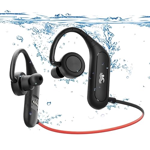IP68 Waterproof Swimming Headphones with Mic, Stereo Sweatproof in