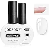 JODSONE 2Pcs 10ml Builder Gel for Nails, Clear Builder Gel for Nail Thickening Solution, Nail Extension, Apex Building,Long Lasting DIY Nail Art Gift for Women