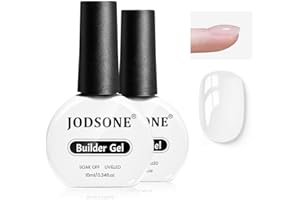 JODSONE 2Pcs 10ml Builder Gel for Nails, Clear Builder Gel for Nail Thickening Solution, Nail Extension, Apex Building,Long Lasting DIY Nail Art Gift for Women