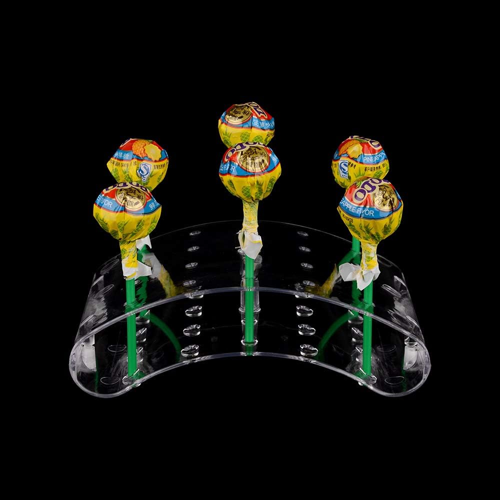 Transhome S 20 holes Cake pop Lollipop Stands/Display/Hodler/Bases/Shelf arc shaped DIY bakeware cake tools acceserries PS material (Clear)