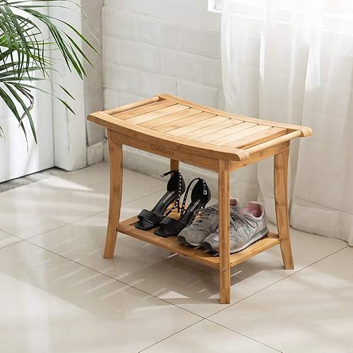OasisSpace Bamboo Shower Bench, 19