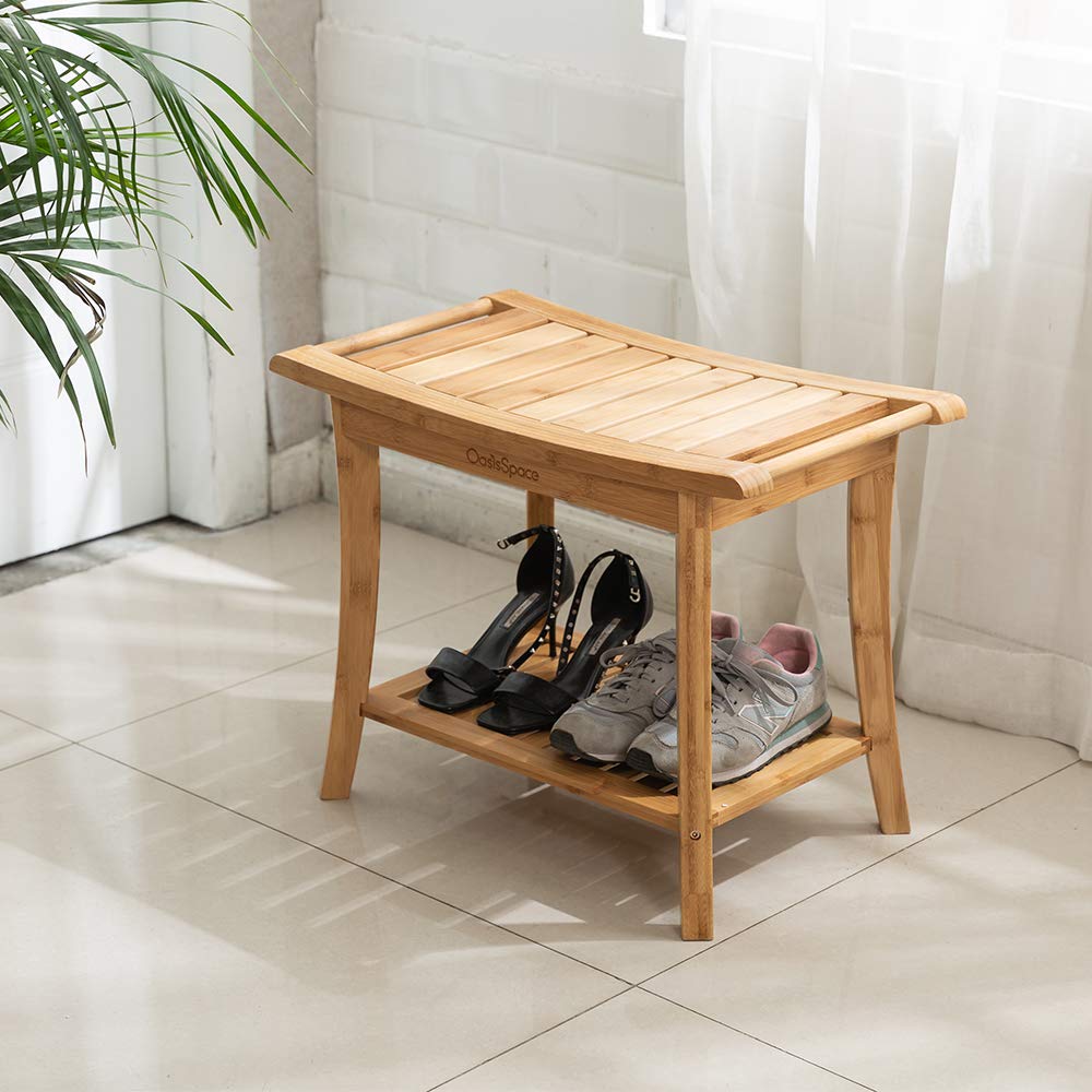 OasisSpace Bamboo Shower Bench, 24
