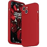 SURPHY Compatible with iPhone 13 Case with Screen Protector, (Camera Protection & Soft Microfiber Lining) Liquid Silicone Phone Case 6.1 inch 2021, Red