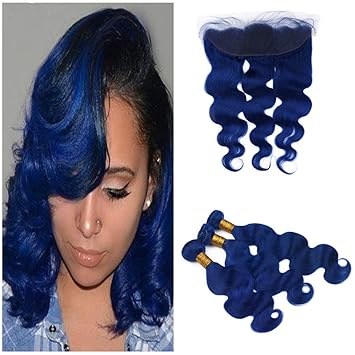 Amazon Com Vaovos Hair Dark Blue Virgin Indian Human Hair
