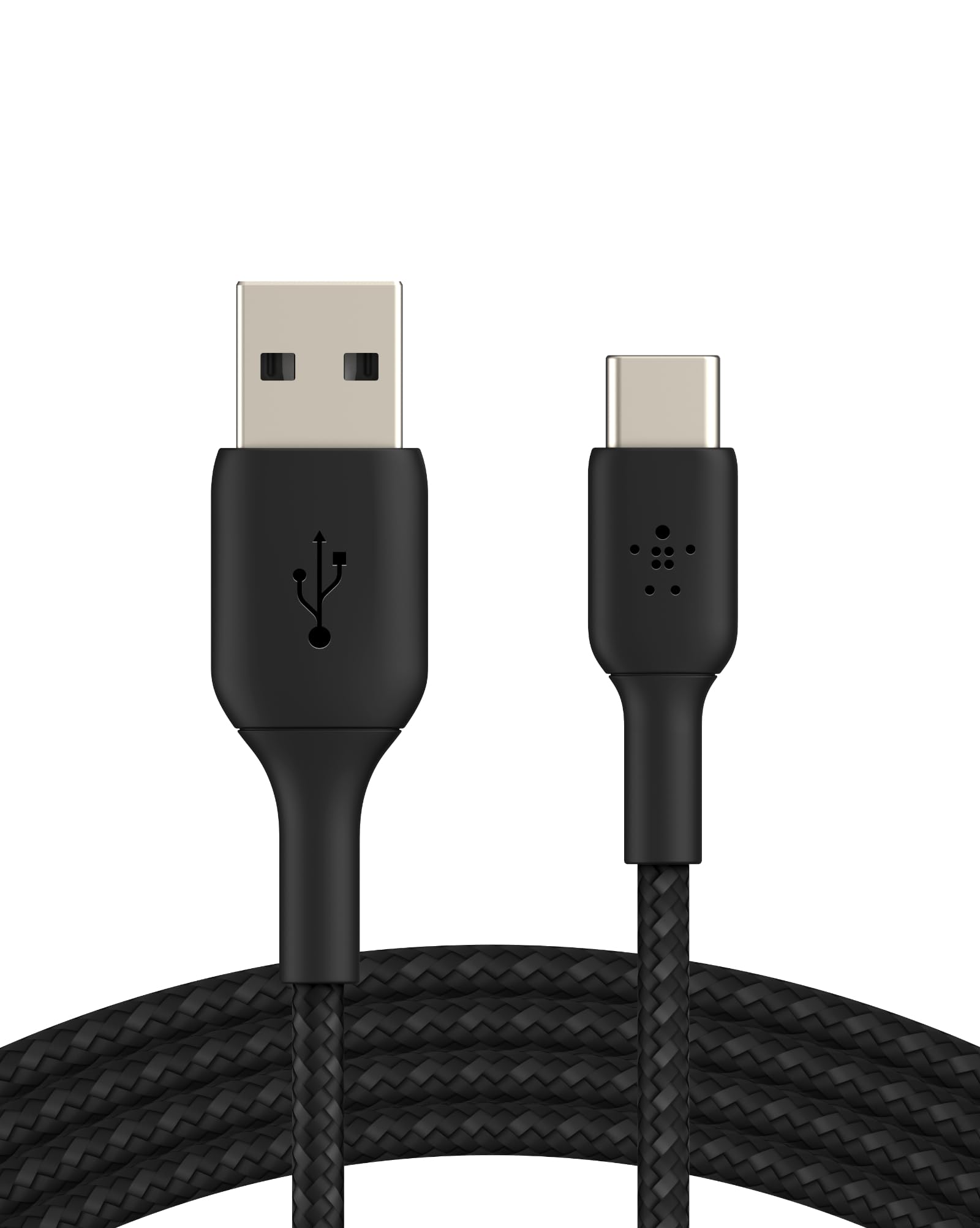 Belkin BoostCharge Braided USB C charger cable, USB-C to USB-A cable, USB type C charging cable for iPhone 16, 15, Samsung Galaxy S24, S23, Pixel, iPad, MacBook, Nintendo Switch and more - 3m, Black