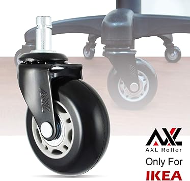 Replacement Wheels Pu Rollerblade Style Casters Black Clear Safe For All Hardwood Floors Axl 2 5 Inch Ikea Office Caster Wheels With Bevel Feet For Desk Chairs