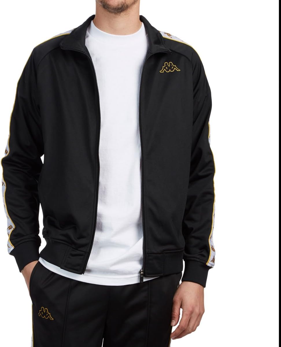kappa jacket black and gold