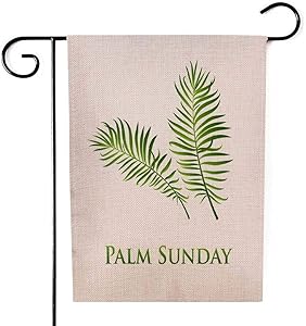 Fullentiart Outdoor Garden Flags, DIY Garden Flag Yard Flag Outdoor Flag Palm Sunday Leafs Icon The Christian Holiday Garden Flags 12X18 Welcome Garden Flag Flamingo Garden Flag
