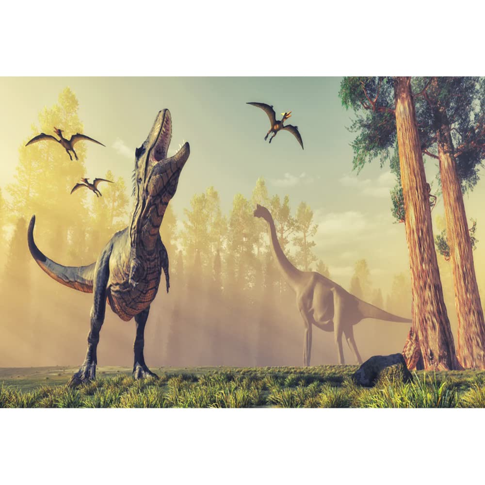 Aoihrraan 7x5ft Dinosaur Backdrop Tropical Jungle Safari Rainforest Animals Dinosaur Kingdom Wild World Park Photography Background Boy Birthday Baby Shower Banner Children Portrait Photo Studio Props