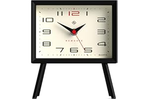 NEWGATE Henry Mantel Clock Black - No-Tick Silent Sweep Movement - Modern Mantelpiece Clock - Small Clock - Clocks for Living Room - Office Clock - Desk Clock - Numeric Dial (Cream)