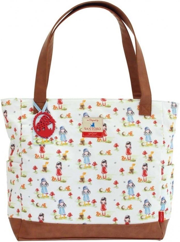 Santoro Gorjuss Canvas Handbag - Pastel Pattern Print Toadstools