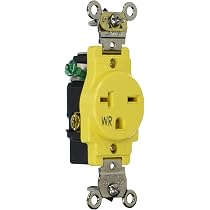 Leviton W5461-Y Einzelsteckdose – Witterungsbeständig, 20 A, 250 V, Gelb, Für Den Außenbereich