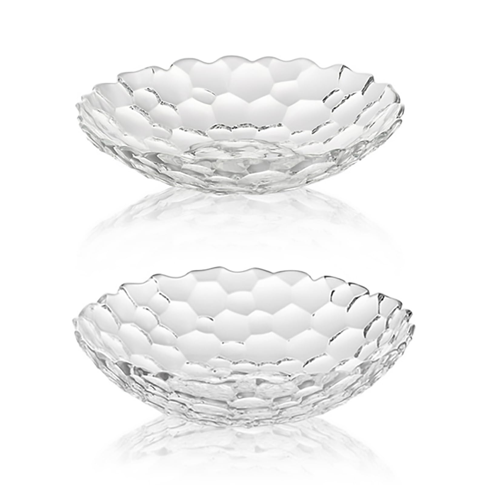 Photo 1 of 2 Pack Glass Fruit Bowl, Fruit Basket Holder, Crystal Fruit Bowl, Dessert Plate,Decorative Pedestal Bowl,for Table Décor for Home,Office, Wedding Decor, Fruit, Snack, Dessert (Large,Clear)