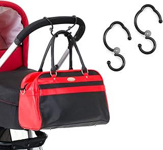 Hauck Hook Me Kinderwagen Karabiner Haken, für Handtaschen, Kinderwagen Taschenhaken, Anhänger für Kinderwagen, Universalhaken, 2 Stück