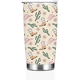 Western Tumbler, 20 oz Tumblers Insulated Coffee Mug With Lid, Stainless Steel Thermal Cup, Vacuum Water Bottle Travel Mug, Drinking Cups, Gifts for Women Men Girls Sisters Birthday Christmas