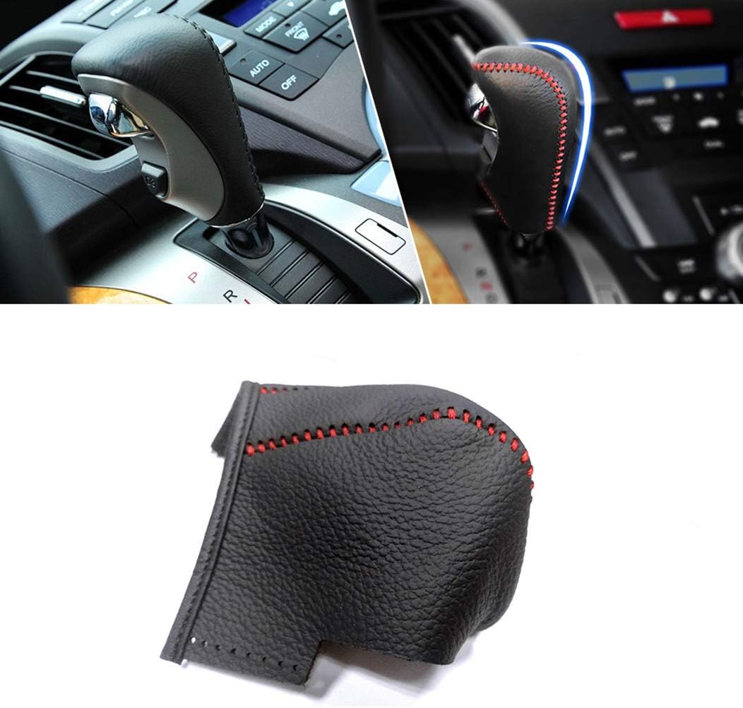 SureMart for at Honda Odyssey 09-15 Leather Car Gear Shift Lever Cover Non-Slip Anti-wear Manual Automatic Shifter Head Protector Red Type M