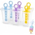 Forma de plástico para picolé e sorvete transparente com palitos coloridos Forma de plástico para picolé e sorvete transparente com palitos coloridos