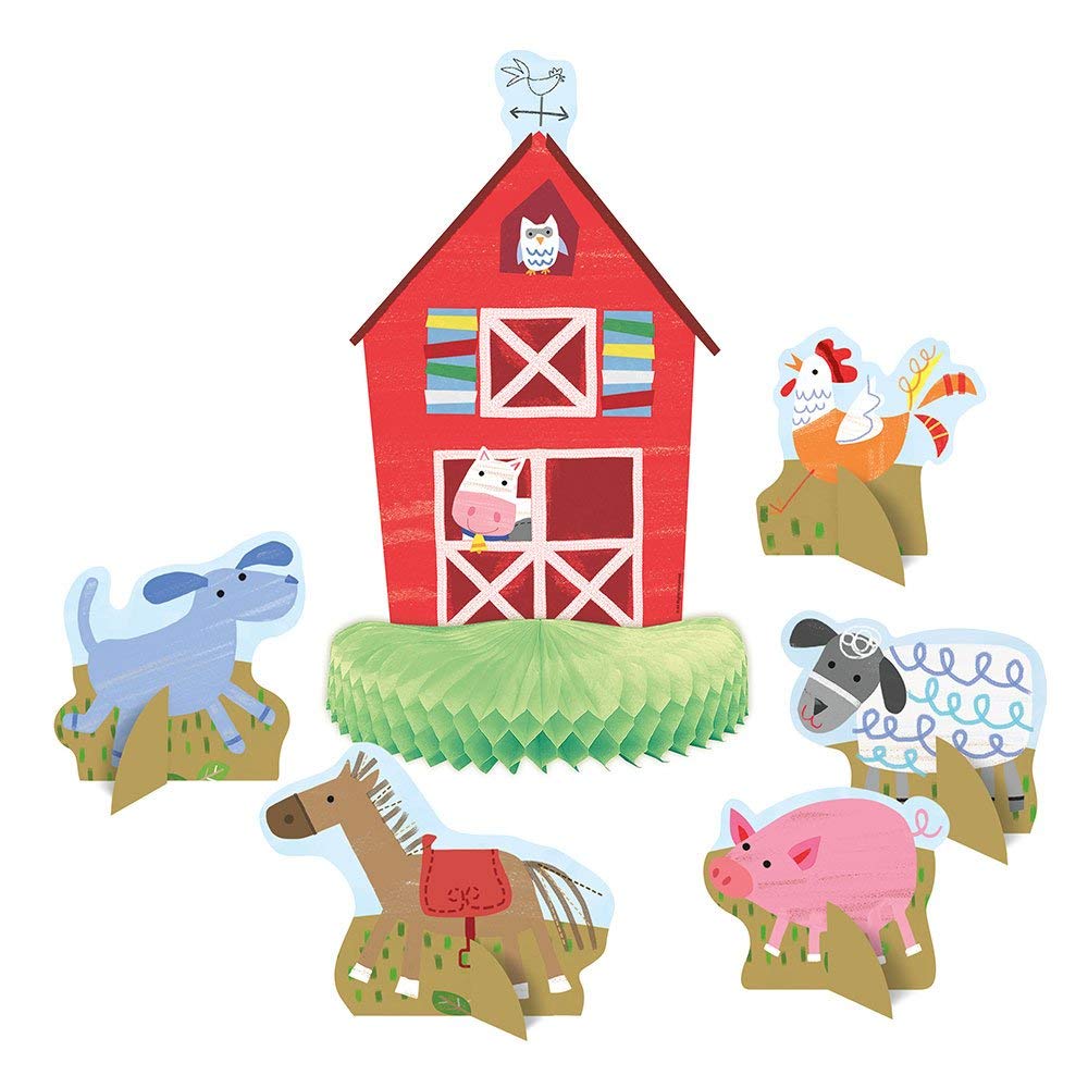 Unique Party 72460 - Farm Party Table Decorations, Set of 6