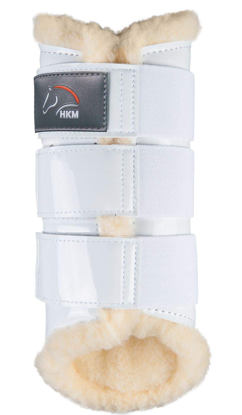 HKM Comfort Gaiters Lacquered, unisex_adult, 4189, bianco, S