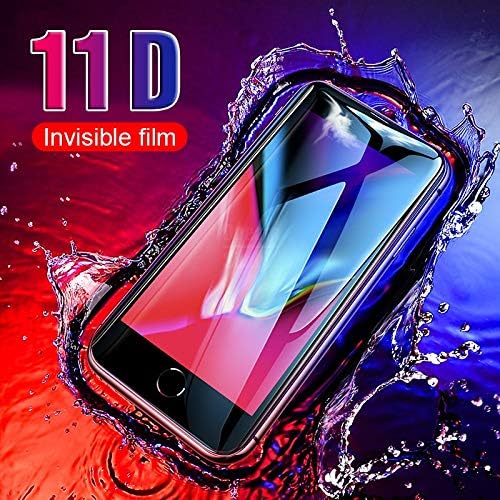 11D Full Cover Tempered Glass for iPhone Xs Max XR X Screen Protector Film for iPhone 7 Plus 8 Plus 6s 6 Plus Glass (Black, iPhone 8)