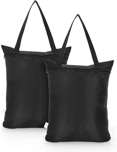 OTraki 2 Pack Wet Clothes Bag Portable Wet Dry Bag 30x40 cm Handles Zipper