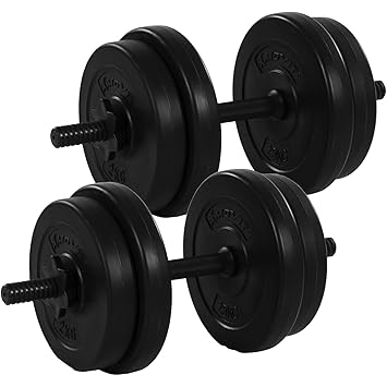 MOVIT® Kurzhantel 2er Set, Varianten 20kg, 30kg, 40kg, Stangen gerändelt mit Sternverschlüssen