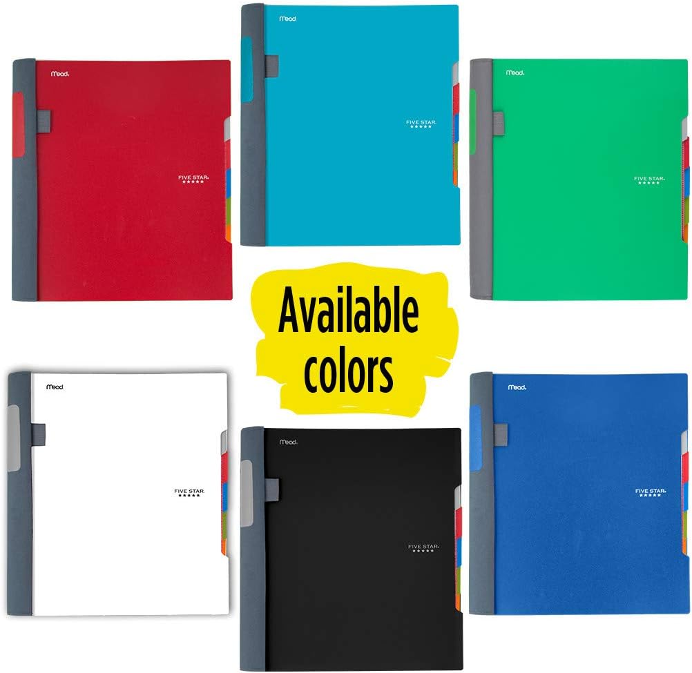 Five Star Advance Spiral Notebook, 5 Subject, College Ruled Paper, 200 Sheets, 11 x 8-1/2 inches, Black (73144) : Office Products