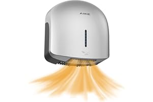 AIKE GentleAir Warm Hand Dryer,Low Noise Perfect for Home Bathrooms,Silver Cover AC110V-130V,Model AK2637