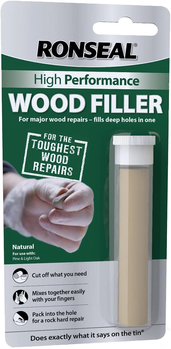 Ronseal High Performance Wood Filler Putty Natural 26g Wood Repair