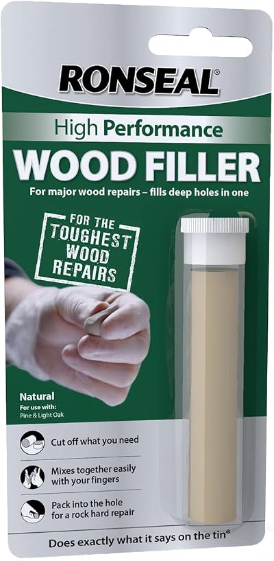 Ronseal High Performance Wood Filler Putty Natural 26g Wood Repair