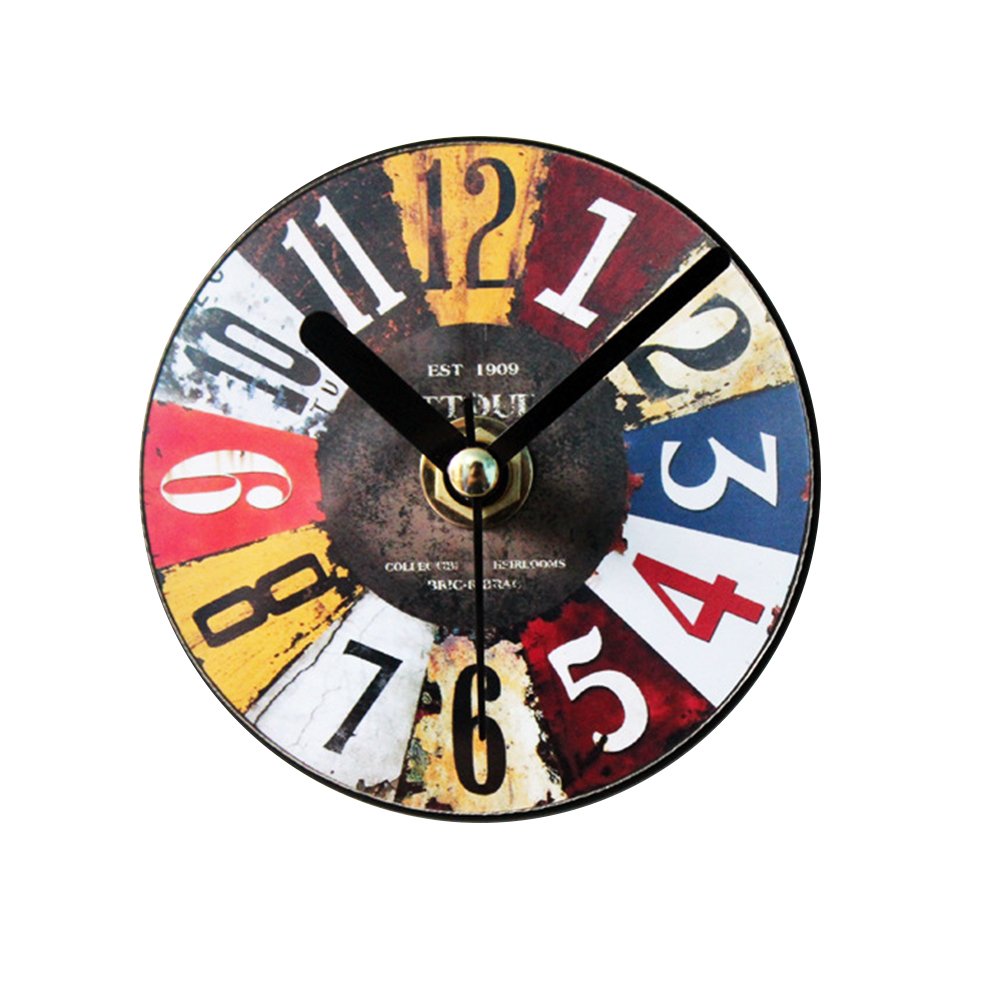 VORCOOL Magnetic Fridge Clock Retro Antique Refrigerator Magnets Sticker Wall Clock Message Stickers