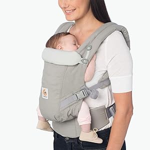 Ergobaby Adapt Baby Carrier, Infant To Toddler Carrier, Multi-Position, Premium Cotton, Pearl Grey