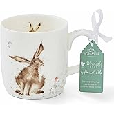 Portmeirion Royal Worcester Wrendale Designs 14oz Mug, Good Hare Day - Cottagecore Fine Bone China Mug for Animal Lovers - Dishwasher & Microwave Safe Ceramic Drinkware for Cozy Kitchen Occasions