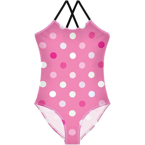 RIU Peach polka dots swimwear タグ付き新品未使用 Amazon.com: susiyo Girls One Piece Swimsuits White Polka Dots Pink