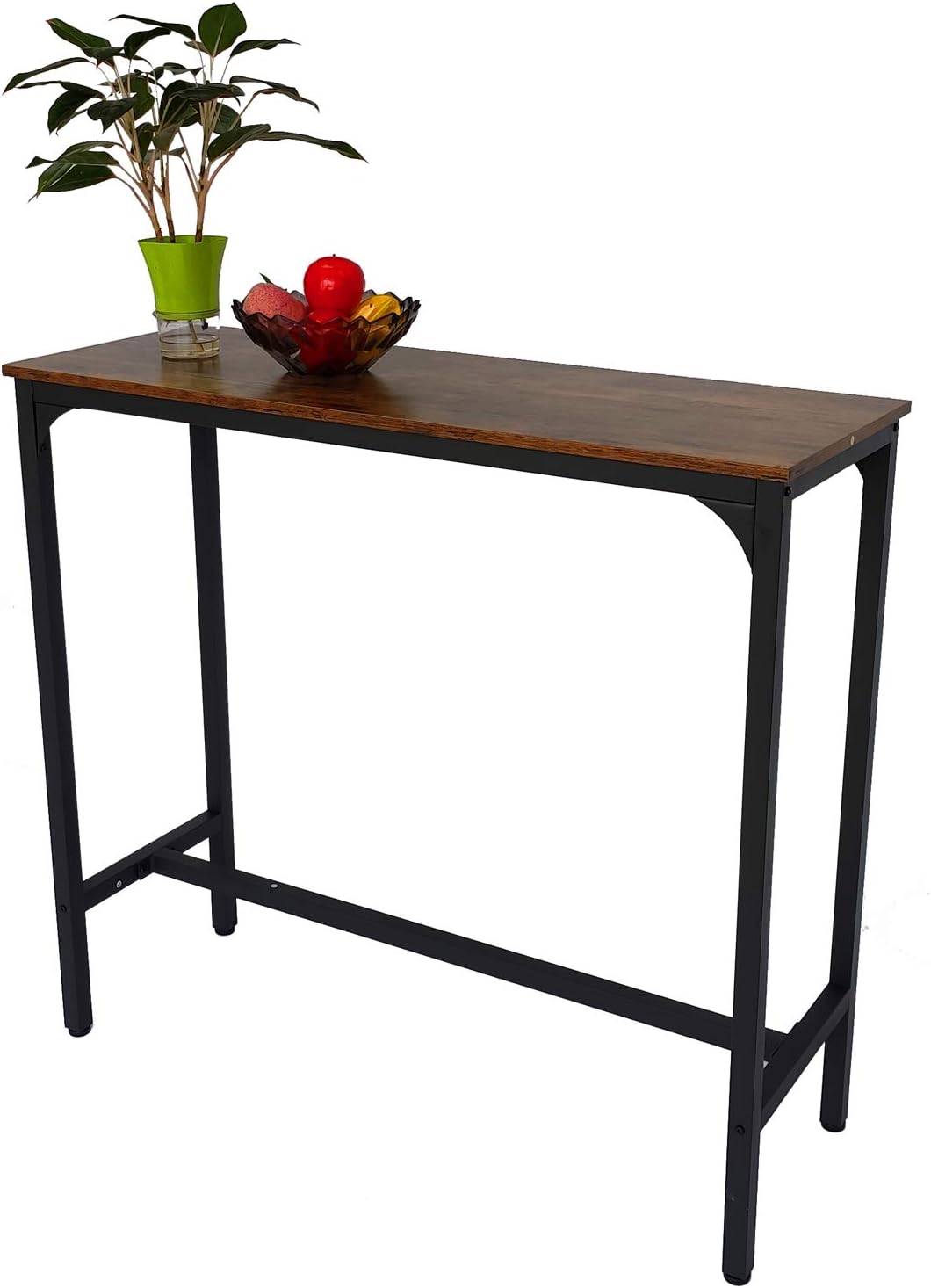 kitchen bistro table sets on Home Kitchen Pub High Dining Room Table Narrow Space Console Bistro Tables For Indoor Modern Industrial Style Black Frame Rectangular Height Kitchen Bar Table Furniture