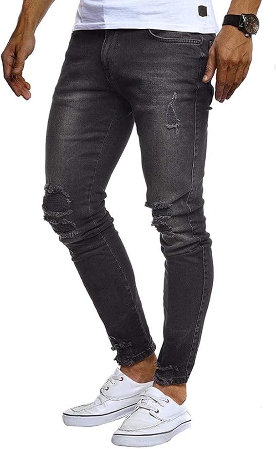 Amazon メンズジーンズステッチストレートデニムパンツメンズ ダメージジーンズ カジュアルパンツ ストレートカジュアル ロングパンツストレッチ スリム スキニー メンズファッションメンズカジュアルパーソナリティスリムジーンズズボン ジーンズ 通販