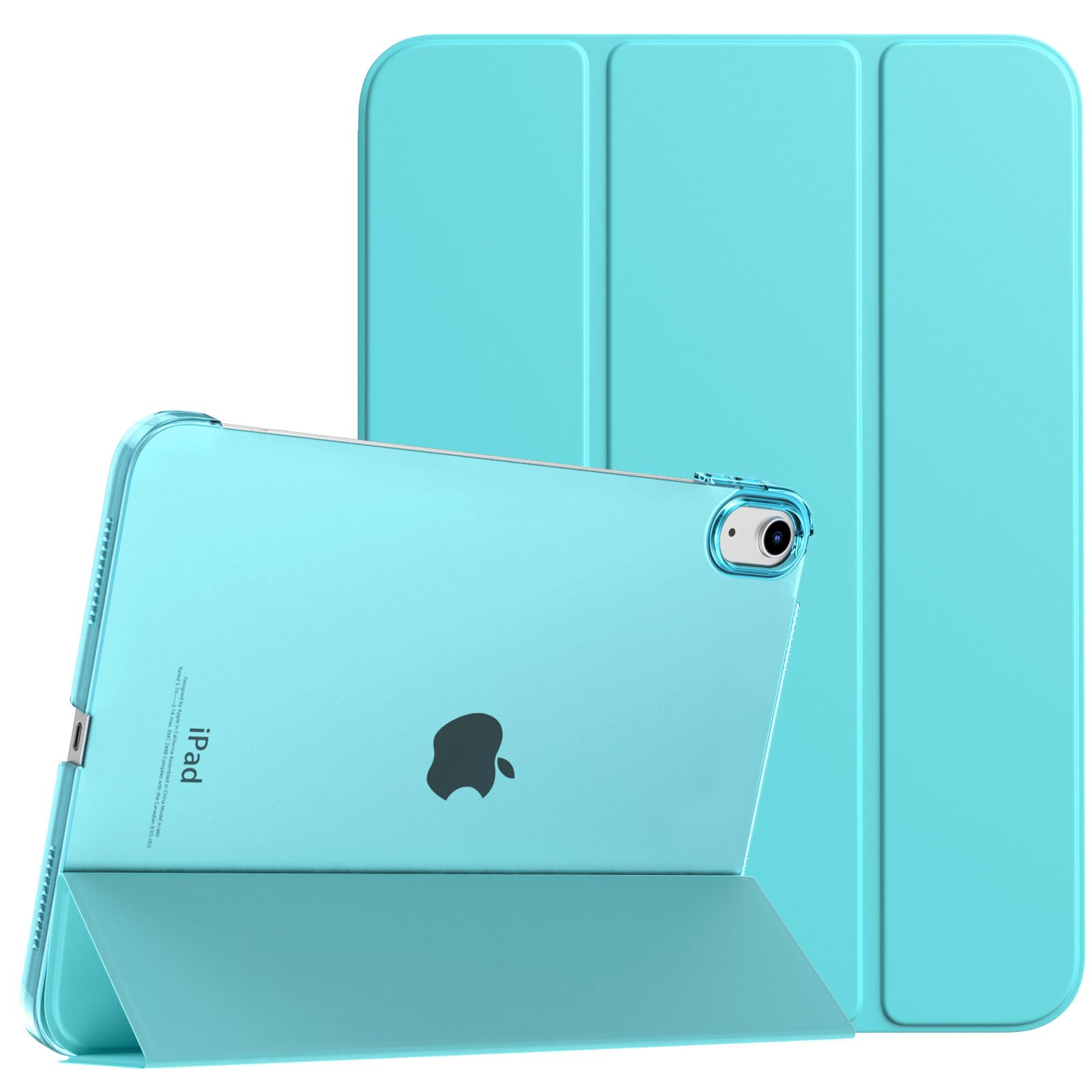 TiMOVO Case for iPad (A16) 11th Generation 11 Inch 2025/iPad 10th Generation 10.9 Inch 2022, Slim Stand Cover with Hard Translucent Back, Support Touch ID, Auto Wake/Sleep, Azure — image 1