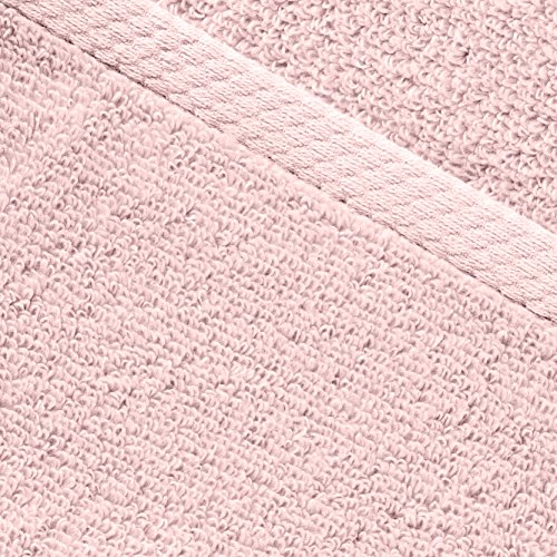 AmazonBasics-Handtuch-Set-schnelltrocknend-2-Badetuecher-Bluetenrosa-100-Prozent-Baumwolle