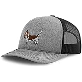 Custom Richardson Mesh Cap Hat Embroidered Basset Hound Embroidery Trucker Hats for Men & Women
