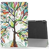 MoKo Case for All-New Amazon Fire HD 8 (2016 6th Generation) - Ultra Lightweight Slim shell Stand Cover with Translucent Frosted Back for Fire HD 8 Tablet (6th Gen, 2016 Release Only), Lucky TREE