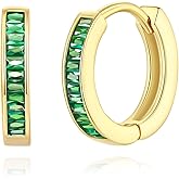 GLOQUAT 14K Gold Huggie Earrings for Women Silver Huggie Hoop Earrings Cubic Zirconia Huggie Earrings Stud Earrings Lightweight Dainty Hypoallergenic Earrings Jewelry Gifts