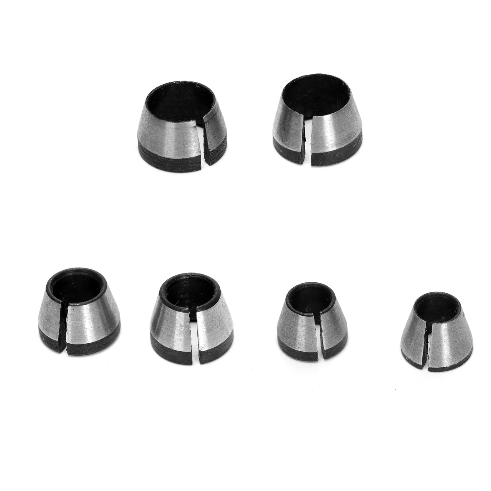 Ruimou 6Pcs Router Collet Chuck Adapter 6mm 6.35mm 8mm for Trimming Engraving Machine, Woodworking Cutter Converters Clamping