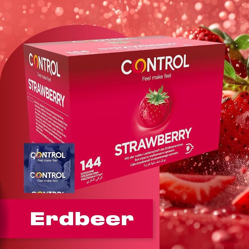 Strawberry Aromatisierte Kondome mit Erdbeergeschmack aus Naturlatex – 144 Stück