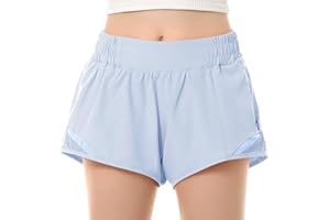 QooNoo Girls Athletic Shorts with Zipper Pocket Lightweight Elastic Waist Running Shorts for Teen Girls Kids Active Sports