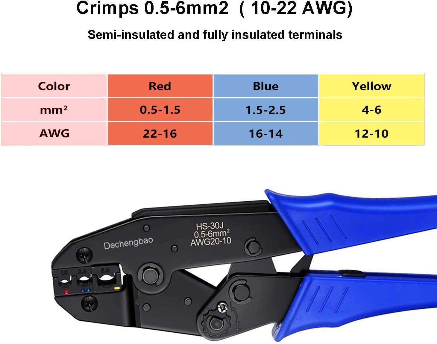 Insulated Wire Terminal Crimping Tool Kit, 0.5-6mm² Ratchet Crimping Plier - Image 4