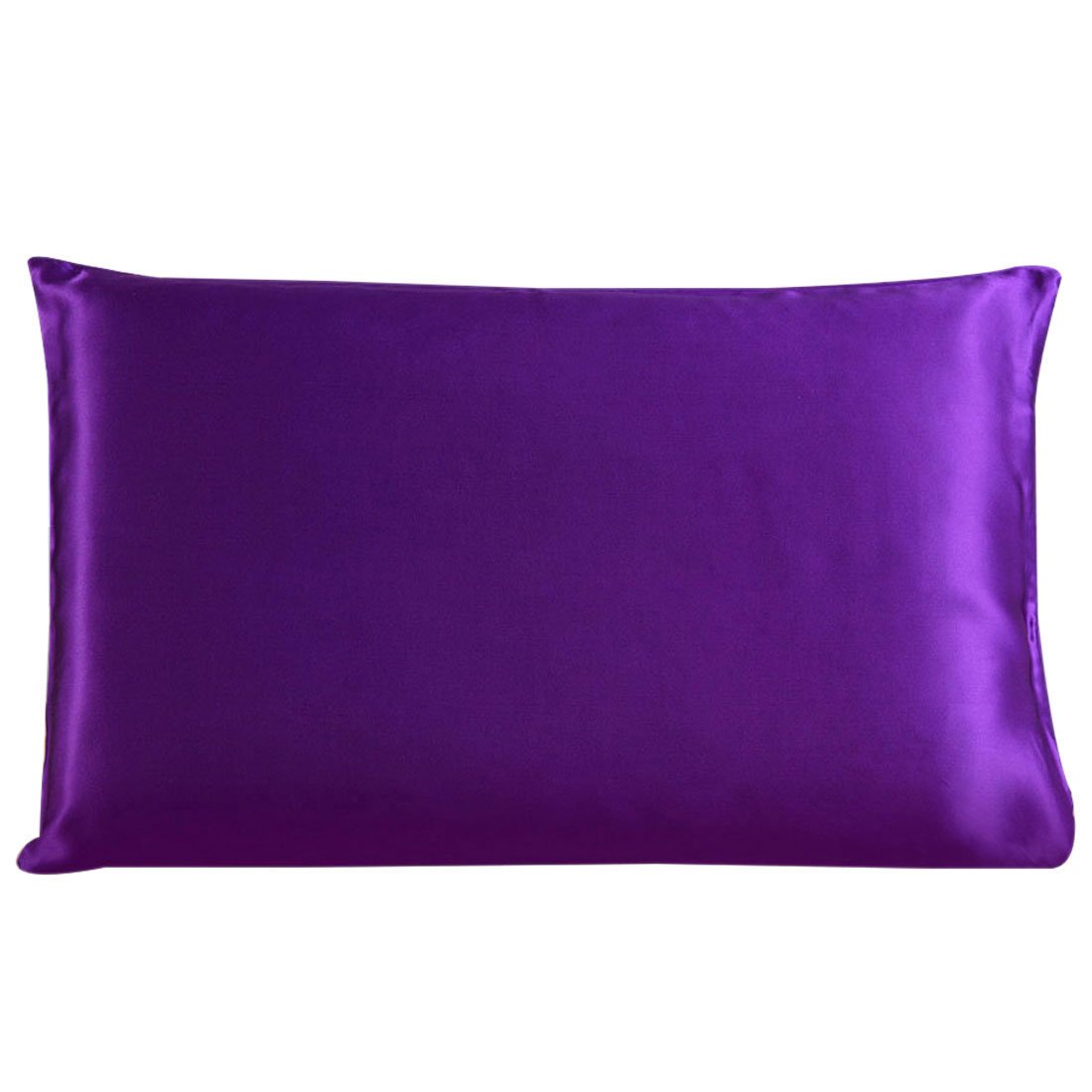 Sourcingmap 100% Pure Mulberry Charmeuse Silk Pillowcase Pillow Case Cover for Hair & Skin 19 Momme 350tc /Travel Size 14x20 Inch/36x51cm Purple (1-Piece)