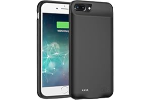 JBUBN Battery Case for iPhone 8 Plus/7 Plus/6s Plus/6 Plus, Newest 10000mAh Rechargeable Portable Extended Charger Case Compatible with iPhone 8 Plus/7 Plus/6s Plus/6 Plus (5.5 inch) Charging Case (Black)