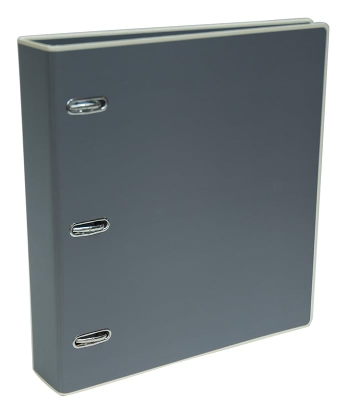 Semikolon 3Ring Binder with Front Cover Lock, 2Inch Spine, Grey