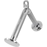 E.T.ENERGIC Chrome Steel Cable Machine Attachments | Chrome steel gym pulley handles with knurled grips and rotating designs for lat pulldowns, rows, curls, and tricep pushdowns
